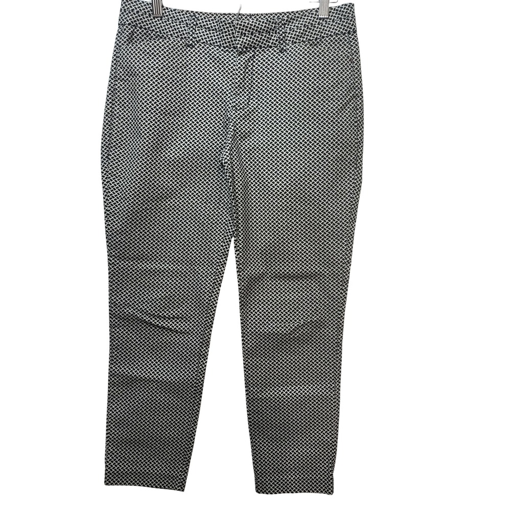 GAP Slim City Khakis Womens 2R Black White Geometric‎ Print Slim Fit Pants